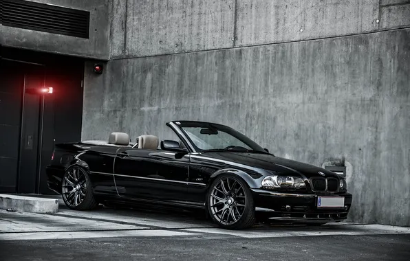 Picture BMW, Black, Convertible, BMW, three, Drives, Coupe, E46