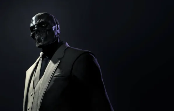 Picture look, costume, tie, jacket, killer, Black Mask, Batman: Arkham Origins, Warner Bros. Interactive Entertainment
