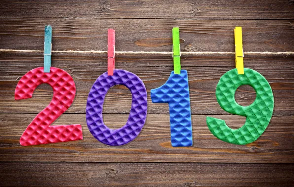 Picture background, colorful, New Year, figures, wood, background, New Year, Happy