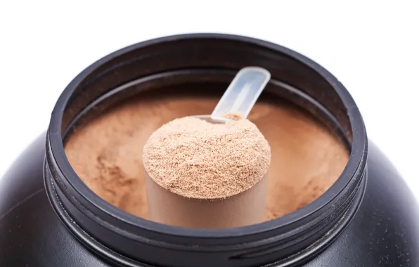 Picture liquid, spoon, powder, protein shakes