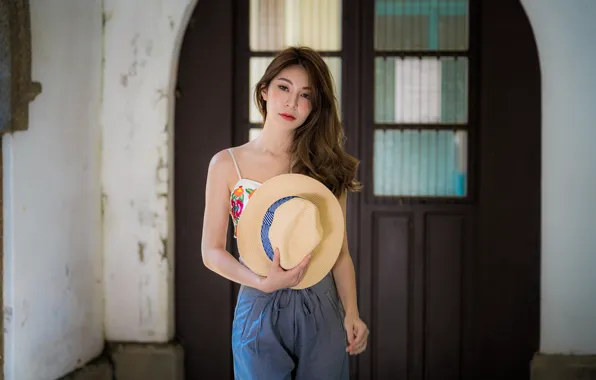 Girl, hat, Asian, cutie
