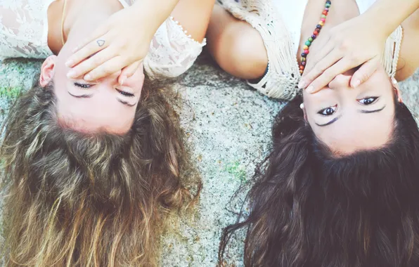 Girl, hair, laughter, laughs