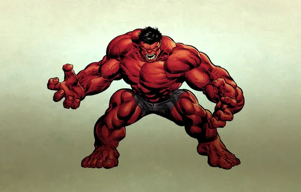 Picture monster, furious, red Hulk, red hulk