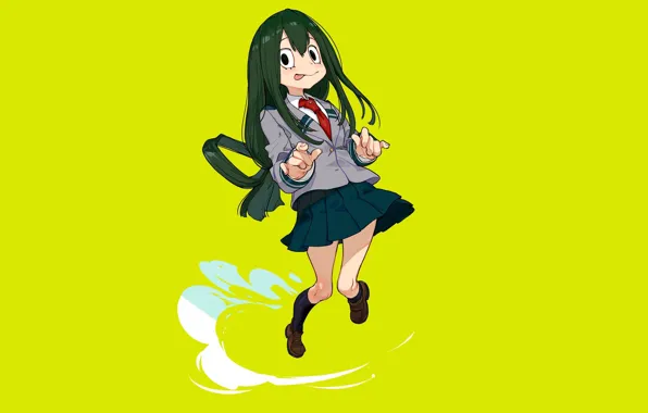 Girl, background, frog, Boku no Hero Academy, My hero Academy, Asui Tsu