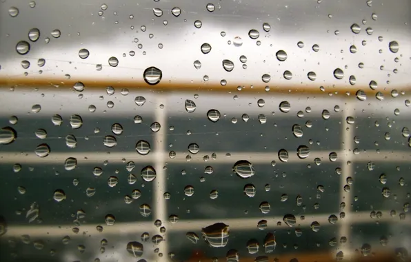 Wallpaper sea, glass, yacht, rain, drops