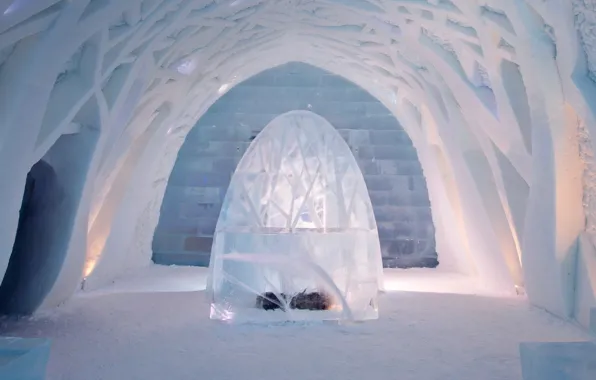 Sweden, the lobby, Kiruna, the ice hotel