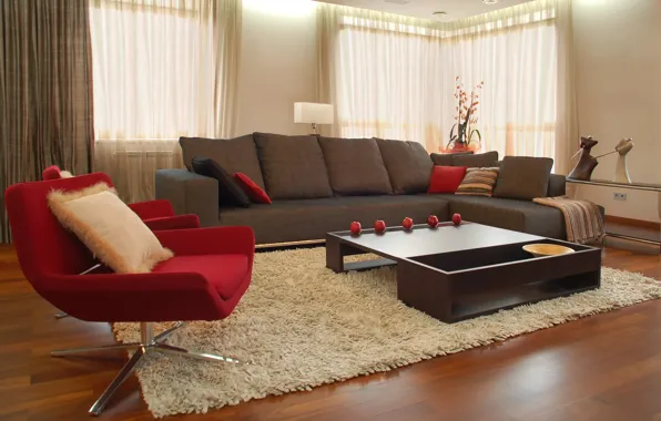 Picture red, design, style, room, sofa, interior, chair, apartment