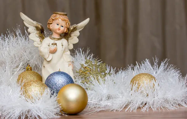 Picture snowflakes, holiday, balls, new year, angel