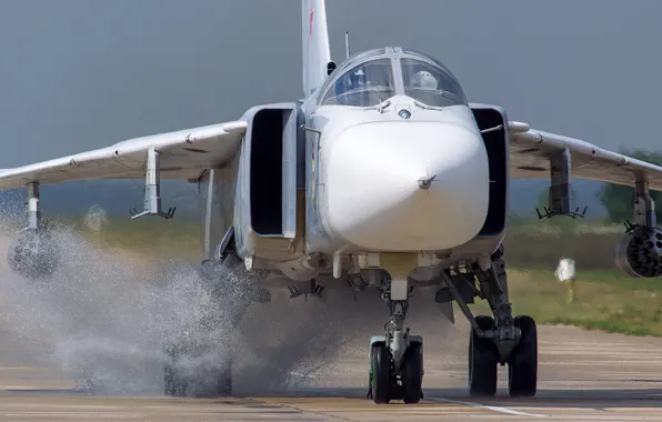 Sukhoi, with variable sweep wing, Su-24M, Russian tactical bomber