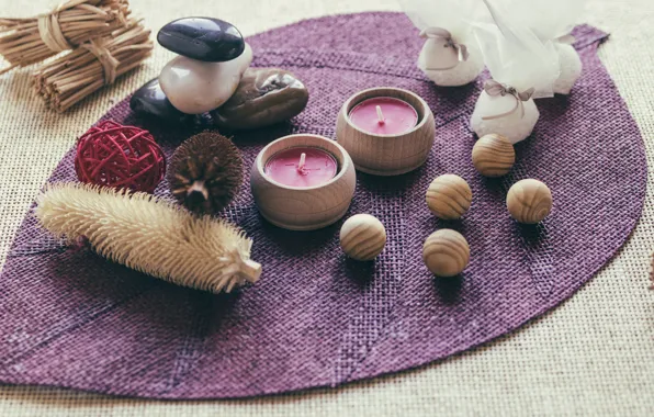 Stones, candles, Spa