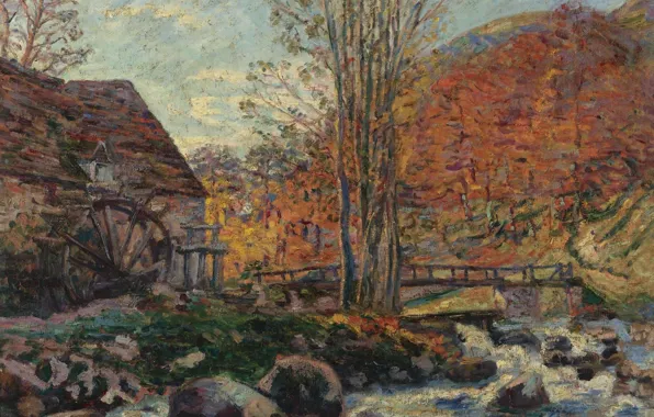Landscape, picture, Mill, Arman Hyomin, Armand Guillaumin