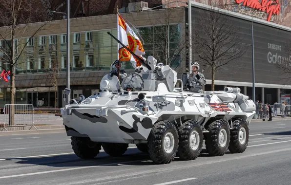 Flag, Victory Parade, THE BTR-82A, Armor, The winter version of the camouflage