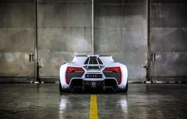 Supercar, rear view, 2018, hypercar, Milan, Milan automobile GMBH, Milan Red