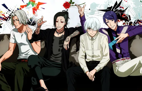 Art, Tokyo Ghoul, Ken Kanek, Tokyo ghoul, Uta, Yomo Renji, Tsukiyama Shu