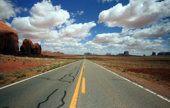 Picture road, landscape, United States, Utah, Goulding
