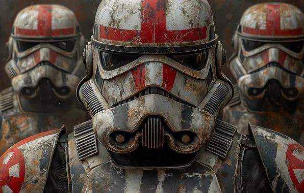 Star Wars, soldier, armor, stormtrooper, pearls, illustration, dirty, closeup
