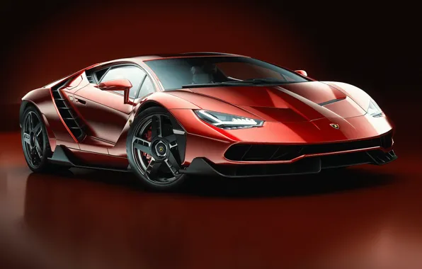 Red, Auto, Lamborghini, Machine, Red, Car, Art, Render