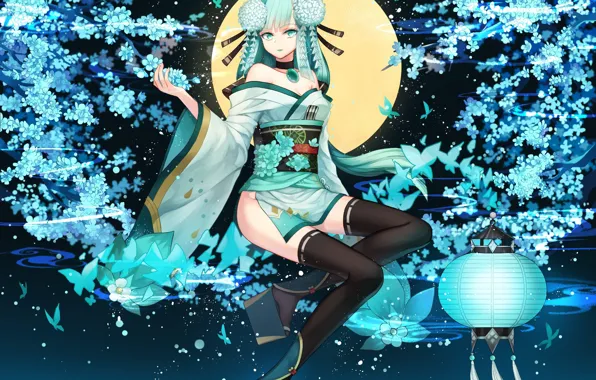Girl, anime, art, Onmyouji
