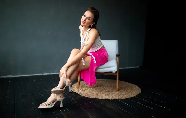Girl, sweetheart, model, Smile, Wallpaper, Shoes, brown hair, Pendant