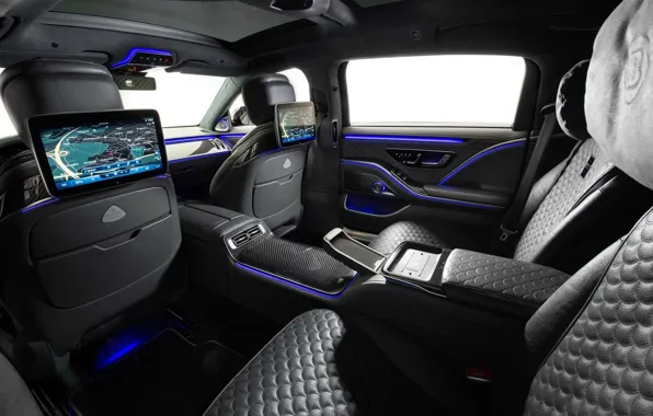 Wallpaper leather, Mercedes, Maybach, seat, sedan, V12, Suite, BRABUS ...