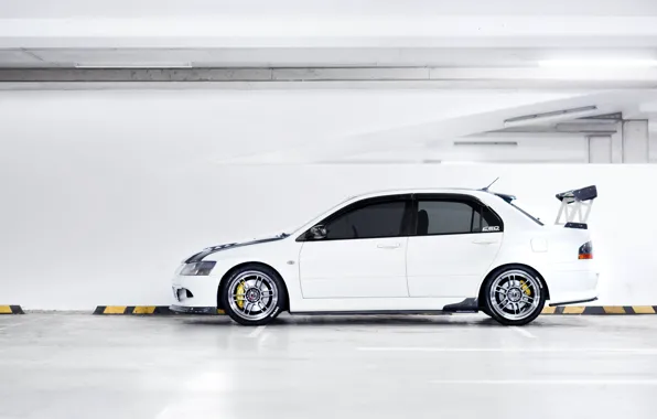 Desktop, profile, Mitsubishi, Lancer, white, Evolution, Car, Beautiful