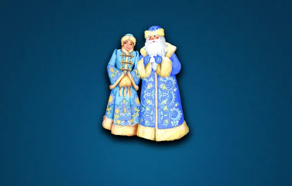 Winter, Minimalism, Background, New year, Maiden, Holiday, Santa Claus, Mood