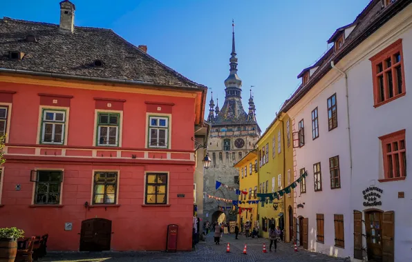 Building, tower, home, Romania, Romania, Clock Tower, Sighisoara, Clock tower