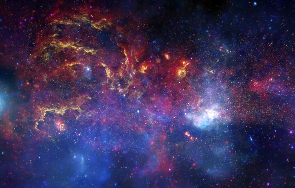 Picture Hubble, Galaxy, The milky way, telescope, center, Spitzer, Chandra