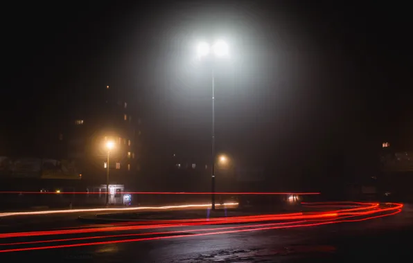 Picture light, night, the city, lights, movement, home, the evening, excerpt