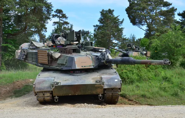 Forest, tank, armor, Abrams, Abrams, M1A2