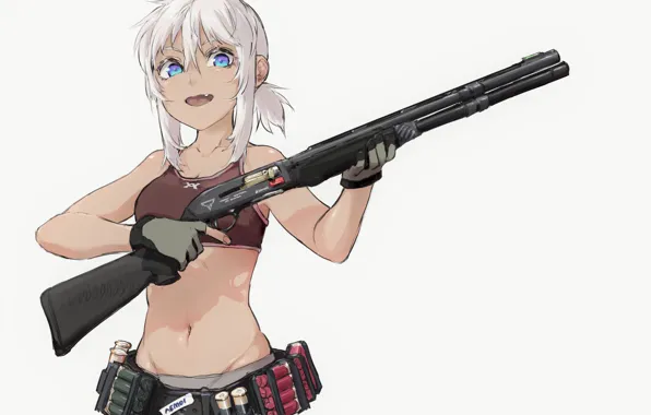Picture girl, weapons, the gun