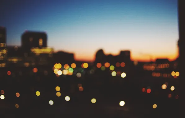 Picture light, the city, lights, the evening, bokeh, .home