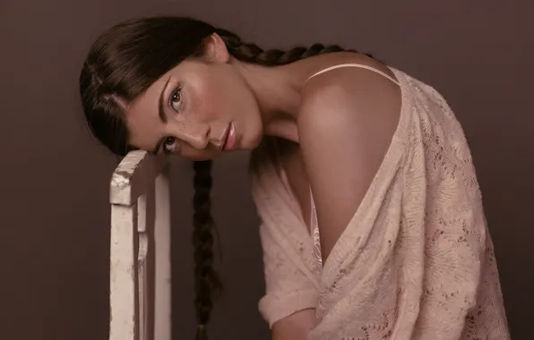 Look, girl, face, mood, shoulder, braids