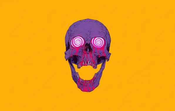 Color, Minimalism, Skull, Blood, Art, Art, Color, Sake