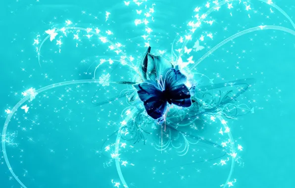 Picture line, abstraction, butterfly