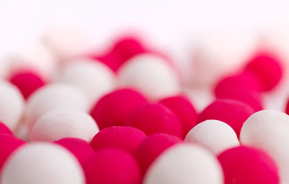 Balls, macro, red, white