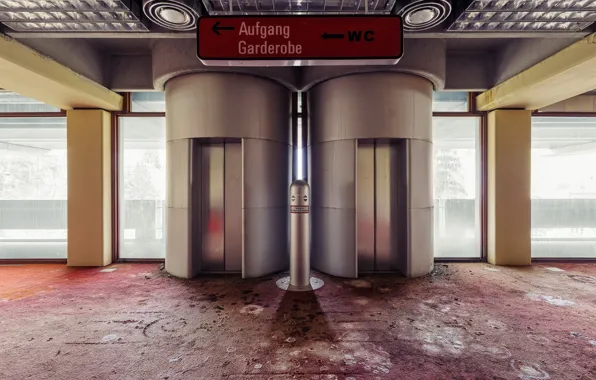 Floor, abandoned, carpet, decay, elevators