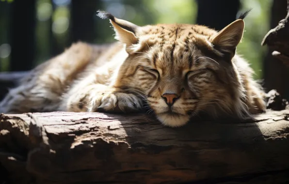 Face, light, nature, tree, paw, sleep, sleeping, lies