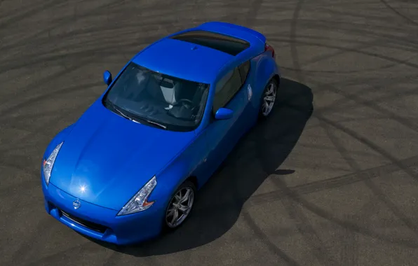 Picture nissan, blue, 370z, hood