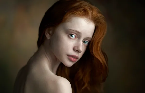 Portrait, freckles, Russia, the beauty, redhead, Alexander Vinogradov, Catherine Jasnogorodska