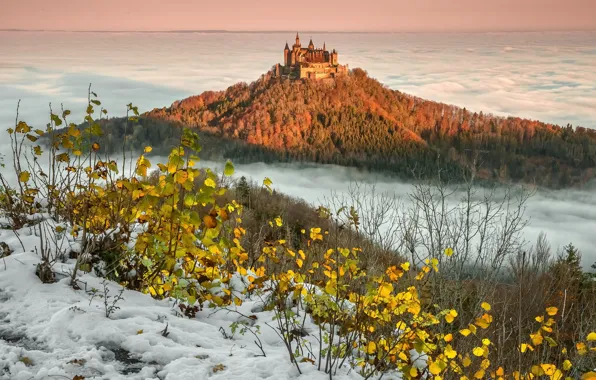 Picture winter, Hohenzollern Castle, Baden-Württemberg, The Swabian Alb