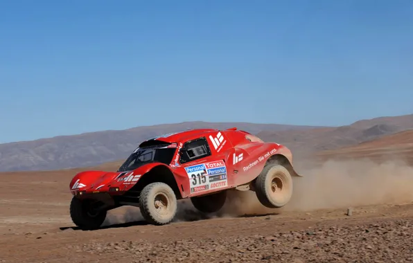 Picture the sky, red, desert, plain, rally, rally, Buggy, Fast&Speed