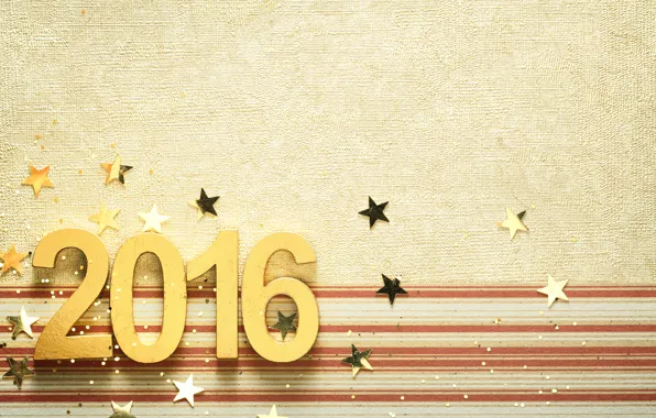 New Year, figures, golden, New Year, Happy, 2016