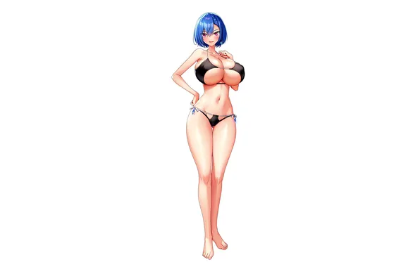 Girl, sexy, cleavage, erect nipples, legs, boobs, anime, beautiful