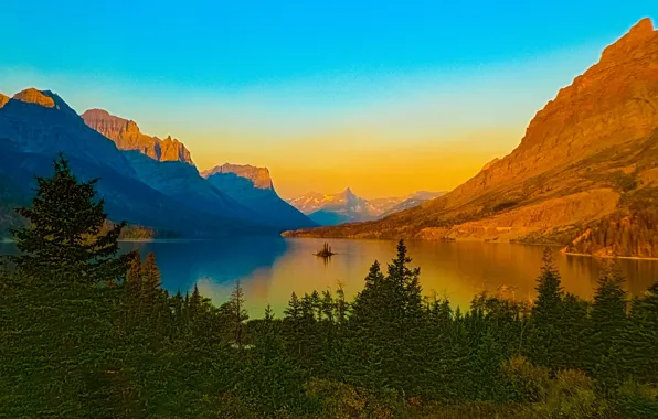 Picture Montana, USA, Glacier national Park, Saint Mary Lake