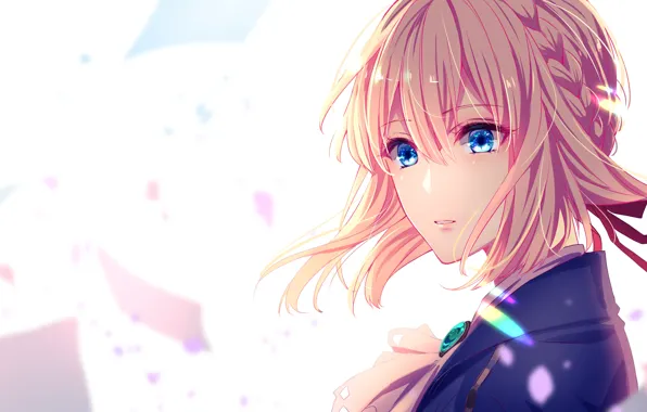 Look, girl, background, Violet Evergarden