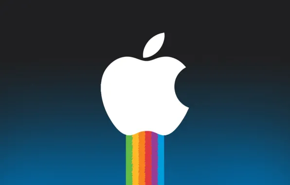 Picture Apple, Apple, rainbow, Steve Jobs