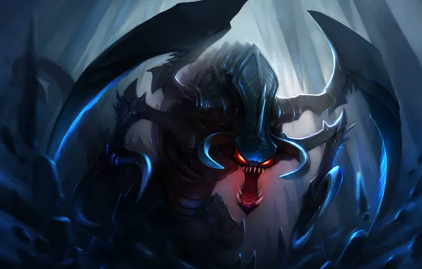 Picture wings, monster, art, claws, league of legends, hanshu, cho'gath