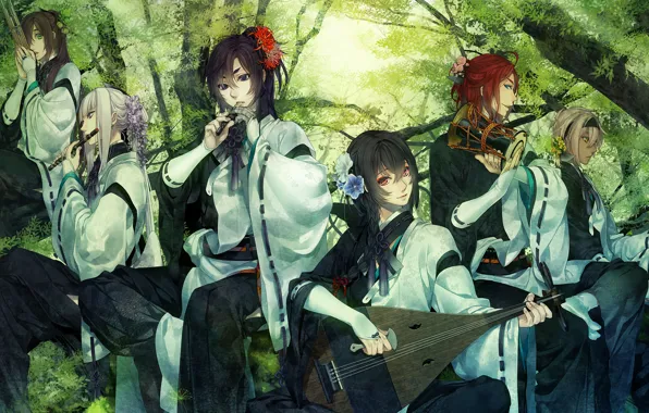 Flowers, guys, Kei, by Yomi, musical instincts, Suzukake, Sagihara Sakyou, Tsuzuramaru