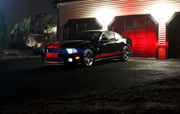 Night, Mustang, Ford, muscle car, ford mustang gt500